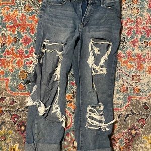 Ripped skinny jeans worn x2